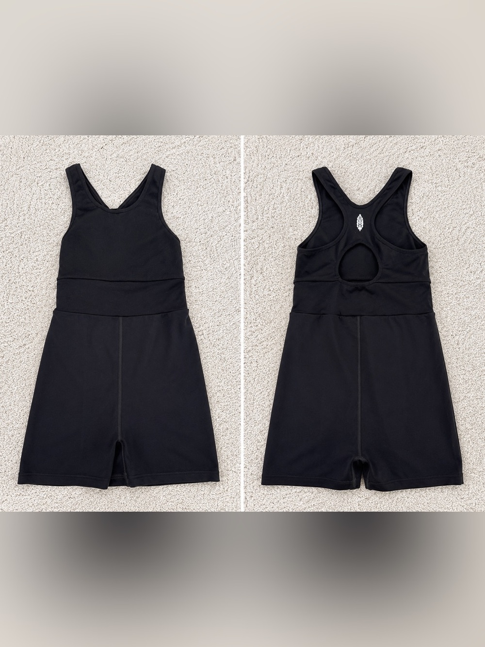 Free People Black Kids Romper Bike Short Unitard
